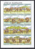 Cumpara ieftin Tanzania 2011 - ELEFANTI - BL XXL - 16 val. diferite - MNH, Nestampilat