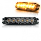 Stroboscop Auto LED Galben 6 LED-uri Hunter Slim 12V/24V, Girofar Avertizare, Omologare ECE R65 R10, IP67