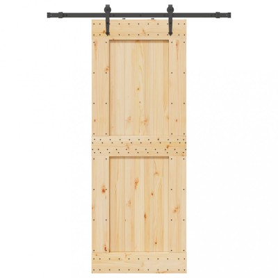 vidaXL Ușă glisantă cu set de feronerie 85x210 cm, lemn masiv de pin foto