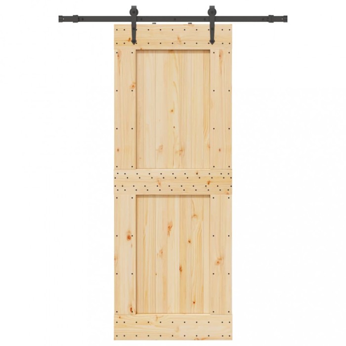 vidaXL Ușă glisantă cu set de feronerie 85x210 cm, lemn masiv de pin