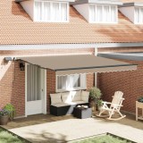 Marchiza Manuala Retractabila vidaXL LED Bej 400x300 cm Copertina Gradina