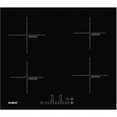 Plita incorporabila Samus PSI-64BG7, Inductie, 4 zone de gatit, Touch control, 9 setari putere, Timer, Blocare acces copii, L 60 cm, Vitroceramica, Ne