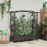 Cumpara ieftin Patut ridicat cu trellis si roti Maro 169 x 40 x 129 cm PP