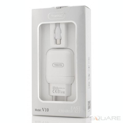 Incarcatoare Retea Tranyoo, V10, Fast Charge Kit, Micro USB Cable, White foto