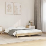 VidaXL Cadru de pat, stejar sonoma, 135x190 cm, lemn prelucrat