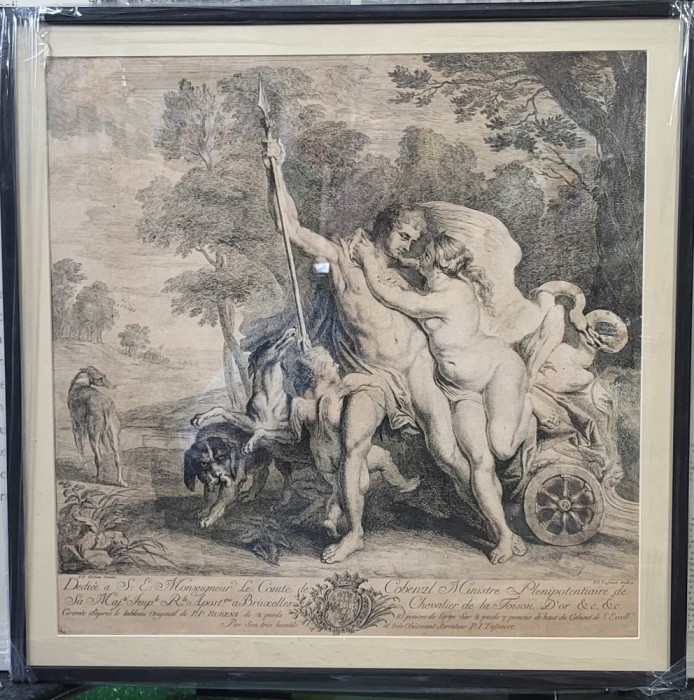 Philip Tassart(1732-1803) / dupa Rubens-Adonis si Venus