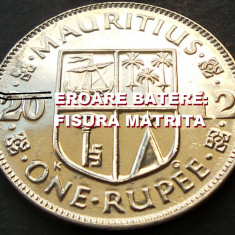 Moneda exotica 1 RUPIE - MAURITIUS, anul 2012 *cod 4394 EROARE MATRITA FISURATA