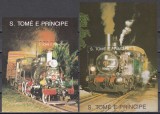 Sao Tome si Principe 1991 - Locomotive, 2 Colite, MNH