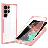 Cumpara ieftin Husa pentru Samsung Galaxy S22 Ultra 5G + Folie, Techsuit ColorVerse 360 Series, Pink