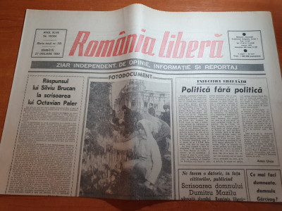 ziarul romania libera 27 ianuarie 1990 foto