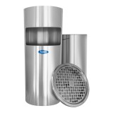 Cos de gunoi cu scrumiera Limpio CSR-03, Inox, 20L, D250xH600 mm