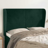 vidaXL Tăblie pat cu aripioare verde &icirc;nchis 147x23x118/128 cm catifea 3117727