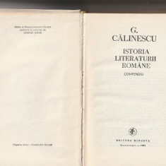 G. CALINESCU - ISTORIA LITERATURII ROMANE - COMPENDIU