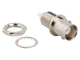 Conector BNC soclu mamă drept 50&Omega; lipire PTFE argintat alamă