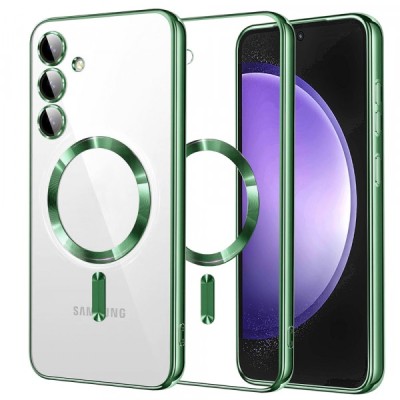 Husa MagSafe pentru Samsung Galaxy S23 FE S711, Techsuit, Luxury Crystal, Verde Deschis foto