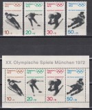 Germania 1971 - Jocurile Olimpice de iarnă - Sapporo, Serie + Colita, MNH, Nestampilat