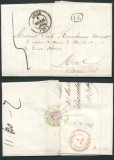 Belgium France 1844 Stampless Cover + Content Lille Hornu Mons DB.498