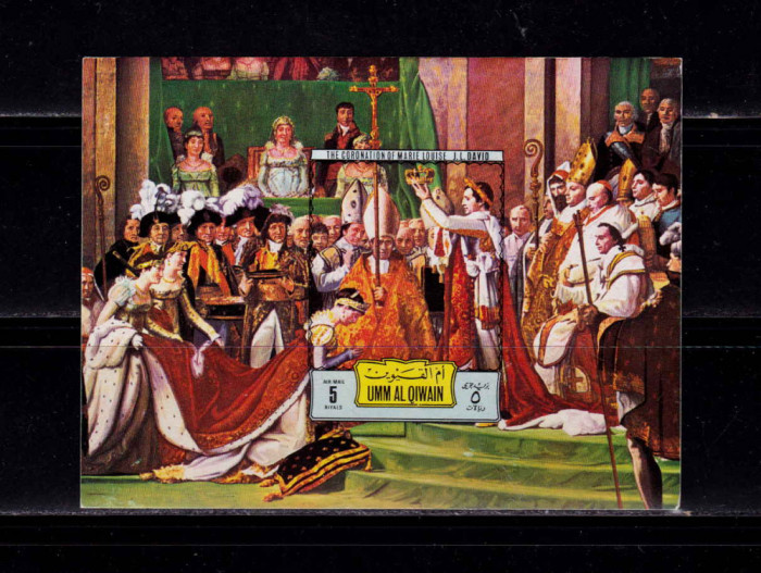 ✅ ( C45) Umm Al Qiwain 1972 &quot;Incoronarea lui Napoleon &quot; ,colita nedantelata ,Mi.622B, MNH