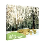Tablou Fosforescent Masa Tacerii Iarna, 90x52 cm, Canvas, Decoratiune Casa, Tablou Luminos de Perete