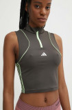 Adidas Performance top de antrenament Hyperglam TK Q2 culoarea verde, cu turtleneck, IM8778