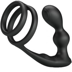 PRETTY LOVE - MARSHALL PENIS RING WITH VIBRATORY ANAL PLUG WITH REMOTE CONTROL foto