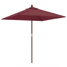 Umbrela de gradina stalp din lemn, rosu bordo, 198x198x231 cm GartenMobel Dekor
