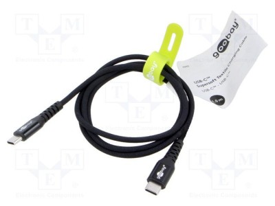 Cablu USB 2.0 USB C 1m negru Goobay foto