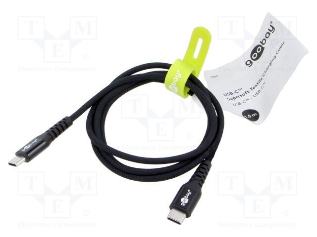 Cablu USB 2.0 USB C 1m negru Goobay