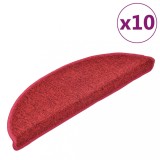 vidaXL Covorașe scări, 10 buc., 56x17x3 cm, semirotunde, bordeaux