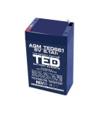 Acumulator AGM VRLA 6V 6.1A 70mm x 48mm x h 101mm F1 TED Battery Expert Holland