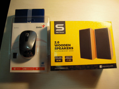 Mouse wireless Genius NX-7015 iron grey si boxe Serioux SoundBoost SRXS-SB2000C foto