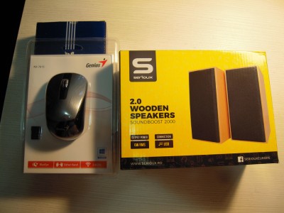 Mouse wireless Genius NX-7015 iron grey si boxe Serioux SoundBoost SRXS-SB2000C foto