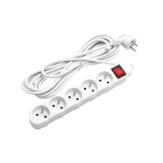 Prelungitor French Type, 5 Prize cu Protectie Supratensiune, 250 V/2300W/16 A, 5M, Alb foto