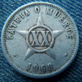 2r - 20 Centavos 1969 Cuba / XX - primul an de batere, America Centrala si de Sud