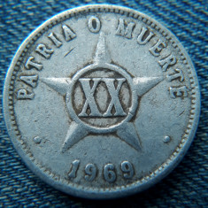 2r - 20 Centavos 1969 Cuba / XX - primul an de batere