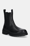 BOSS ghete chelsea de piele Nebular barbati, culoarea negru, 50529189