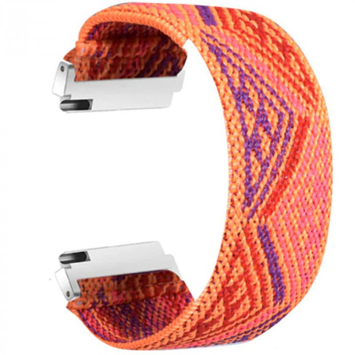 Curea textila elastica, compatibila Garmin Forerunner 55, telescoape Quick Release, Oriental Model