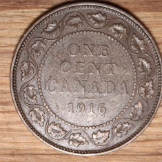 Canada - moneda de colectie istorica - bronz- 1 cent 1916 - George V - superba !