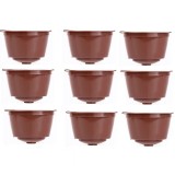Set 9 Capsule Reutilizabile Cafea Maro, Plastic/Silicon, 52x35mm, Economice, Compatibile Espressoare