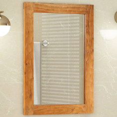 Oglinda de baie, 50x70x2,5 cm, lemn masiv de acacia si sticla GartenMobel Dekor