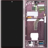 Cumpara ieftin Display cu Touchscreen Samsung Galaxy S22 Ultra 5G S908, cu Rama, Visiniu, Service Pack GH82-27488B