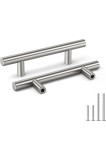 M&acirc;ner LS201BSS T pentru uși de dulap de bucătărie, din oțel inoxidabil gol, m&acirc;ner pentru mobilier și balustradă