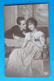 Carte postala veche anii 1920 circulata, foto studio din Iasi - Flirt
