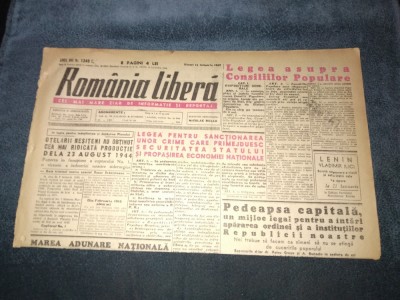 ZIARUL ROMANIA LIBERA 14 IANUARIE 1949 foto