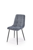 Scaun pentru living, tapiterie din catifea gri, design modern, cadru metal si picioare antiderapante, 45x53x87x48 cm