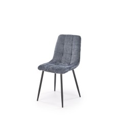 Scaun pentru living, tapiterie din catifea gri, design modern, cadru metal si picioare antiderapante, 45x53x87x48 cm