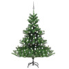 VidaXL Pom Crăciun artificial brad Nordmann LED&amp;globuri verde, 150 cm