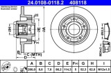Cumpara ieftin Disc Frana ATE 24.0108-0118.2 Renault, Diametru 260mm, Spate, Plin
