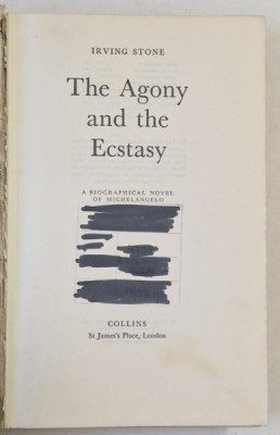 THE AGONY AND THE ECSTASY by IRVING STONE, 1961 foto