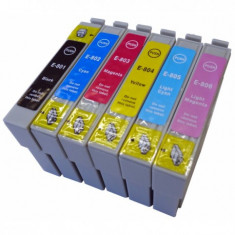 Set 6 cartuse imprimanta Epson T0801 T0802 T0803 T0804 T0805 T0806